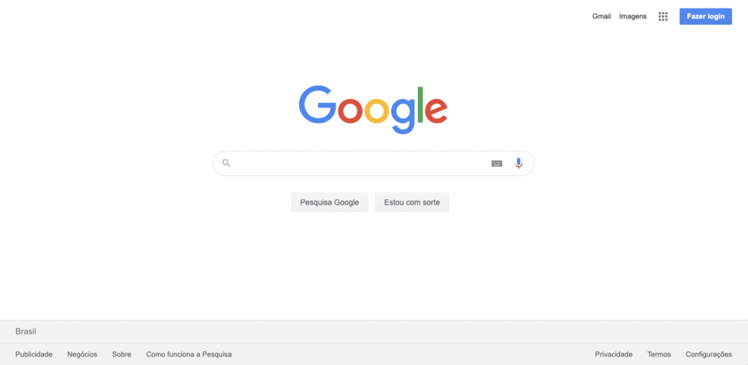 tele inicial do Google